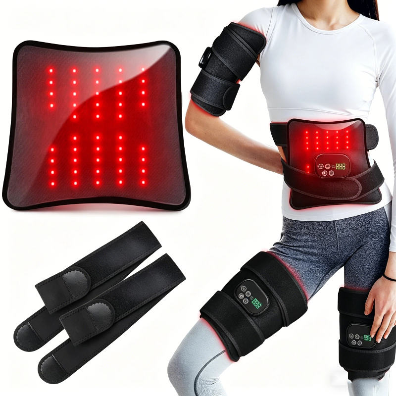 Red Light for Body Massager Belt with Vibration Massage, Cordless Heating Light with 2 Long Wraps, Red Light Belt Wrap for Back Shoulder