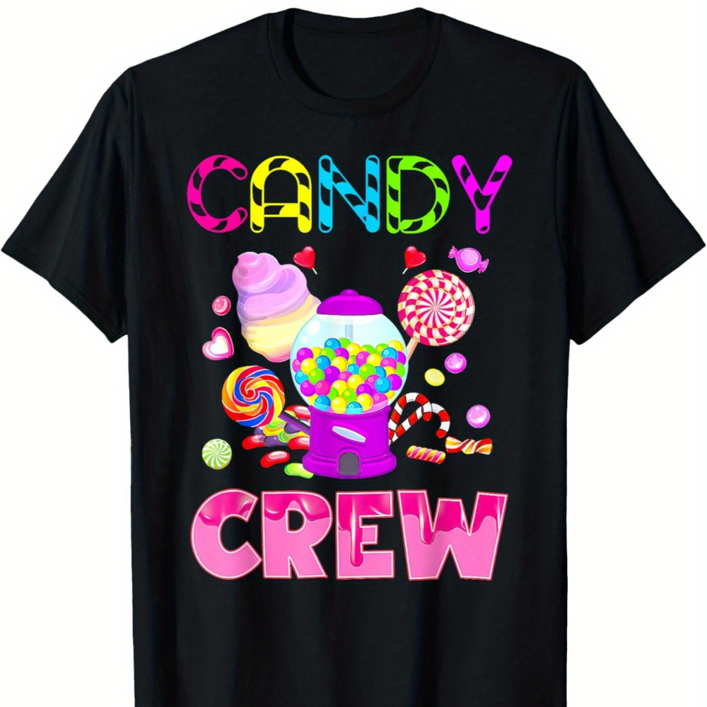 

Decorations Candy Squad T-shirt. Men's Crew Neck T-shirt For Boys Soft Fabric, Breathable, Comfortable Short-sleeve Summer Toddler Boys Shirts Kids