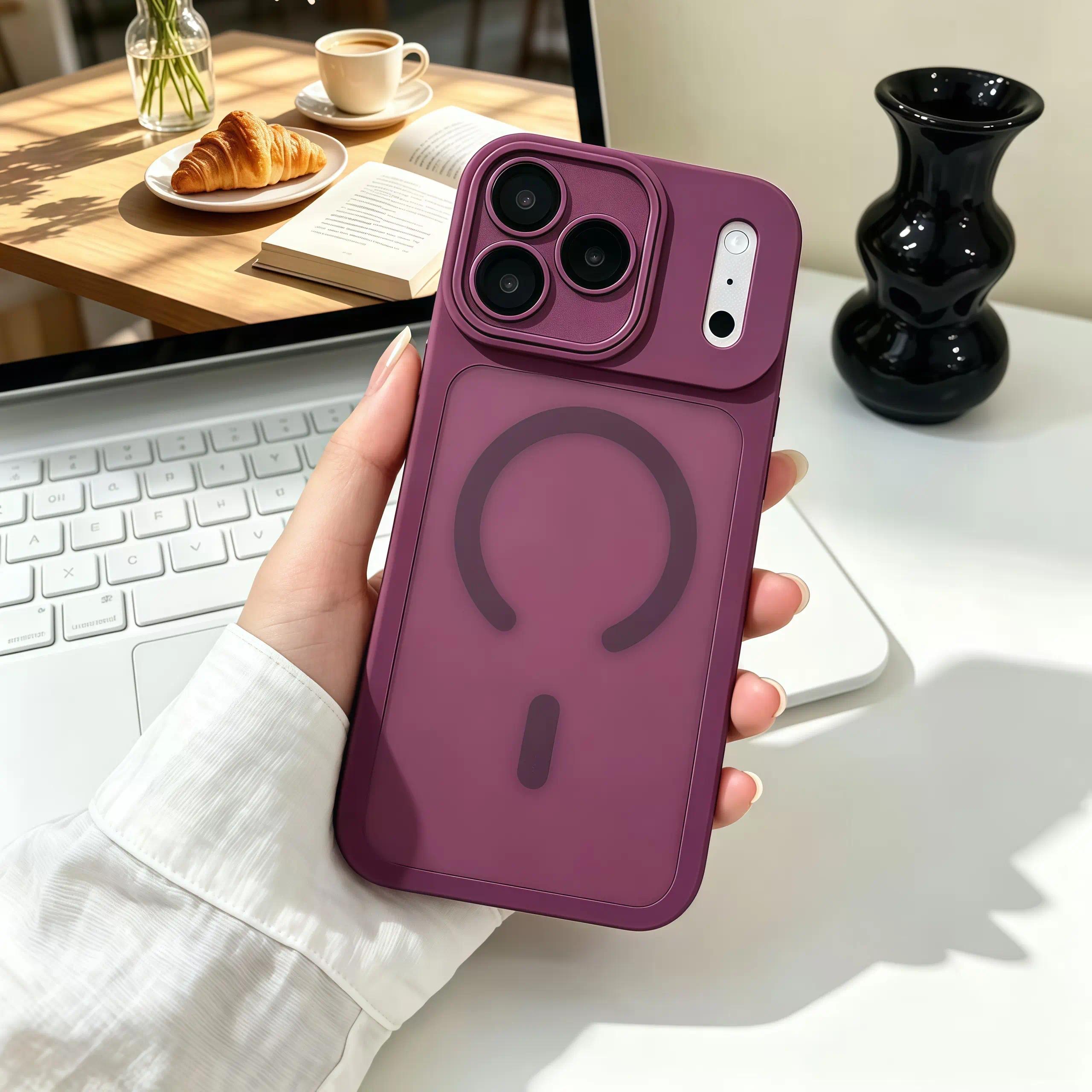 Phone Case - Phone Case, Wireless Charging & Lens Protection, Shockproof Cover For Iphone 12 13 17 Pro