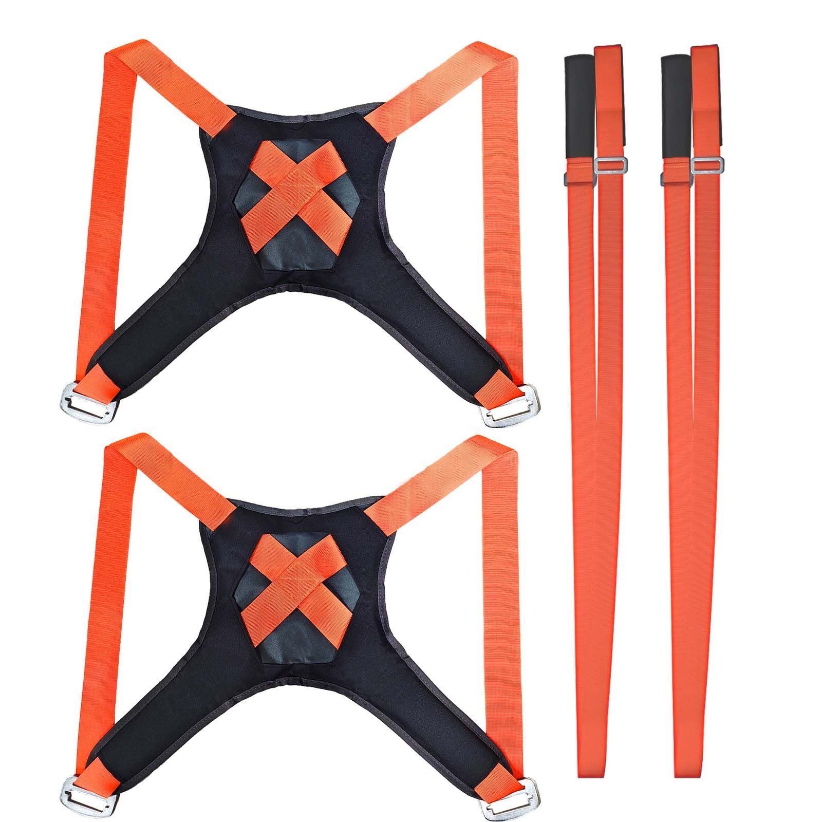 Image of 4pcs Carrying Straps Moving Furniture Shoulder Dolly Set 400 Kg Carrying Aid Furniture Transport Strap