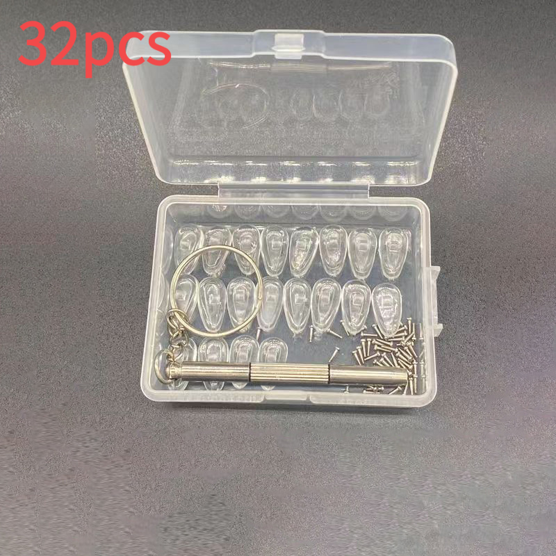 TEMU 16/32/50pcs Almohadillas Na Suaves para Gafas con Destornillador, Antideslizantes, Almohadillas Na Suaves y Cómodas para Gafas con Cámara de