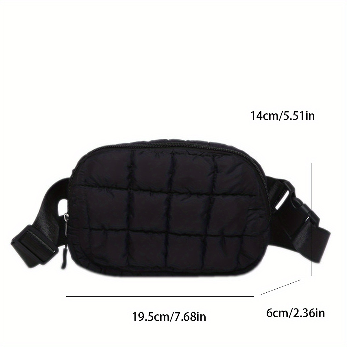 dopamine pleated cloud bag crossbody bag elegant quilted puffer clutch chic solid color lightweight warm with zip closure for women puffer quilted fanny pack crossbody sling bag purse women puffer belt bag quilted chest bag puffy waist bag details 5
