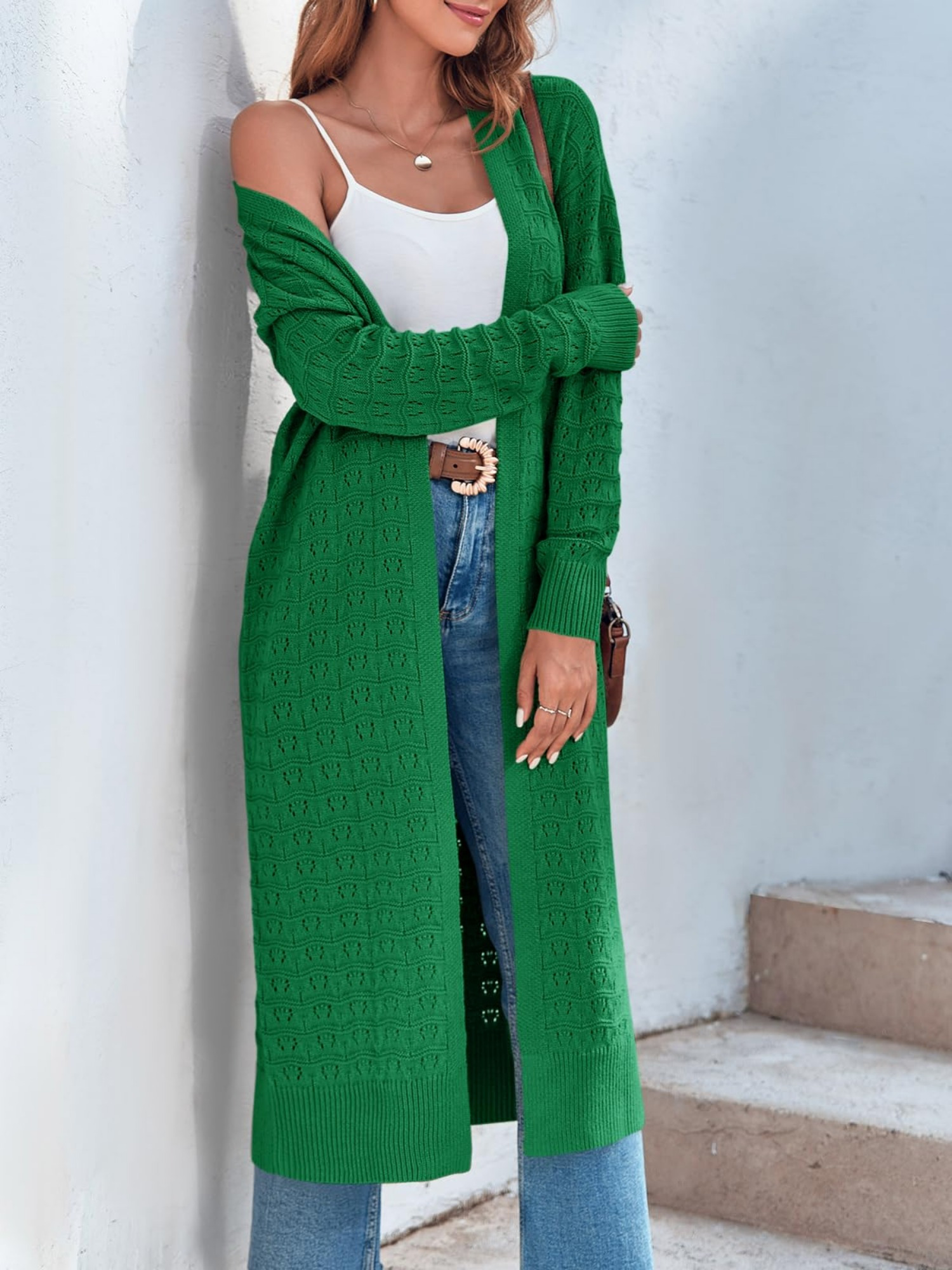 Cardigan Outfits Long Sleeve Duster Cardigan Pure Wool Maxi