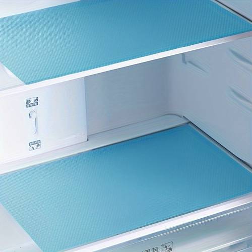 4 stück silikon-kühlschrankmatten - wasserdicht & ölresistent, nicht für lebensmittelkontakt, 2 farben (blau/weiß) für kühlschränke, regale, schubladen, schränke - leicht zu reinigen, , platzsparendes design