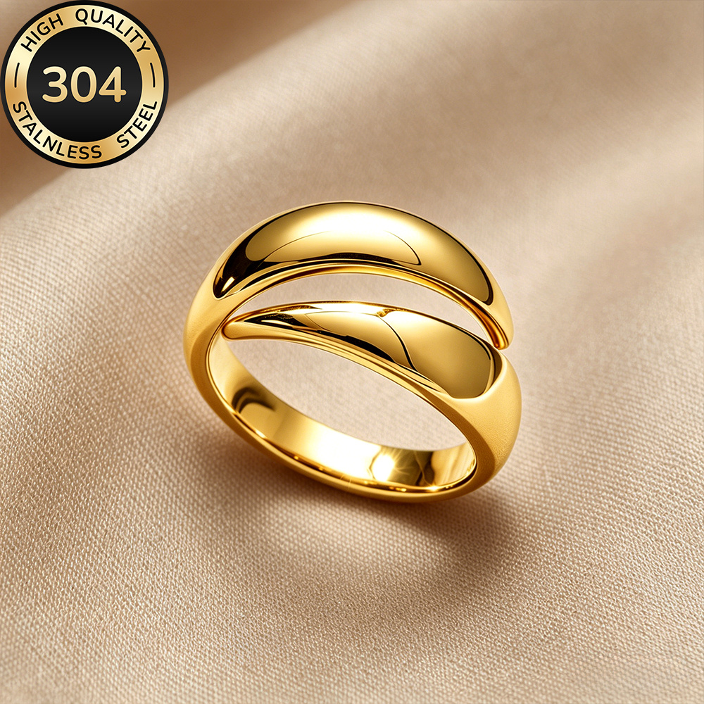 TEMU High-quality 304 Stainless Steel , Plated With Kc Golden, Hypoallergenic, Fade-resistant, Comfortable And Versatile, Easy And Elegant, A
