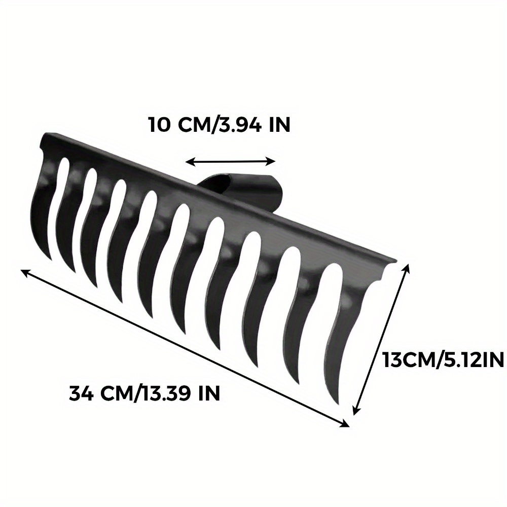 TEMU 1pc Heavy Duty 10-tooth Carbon Steel Garden Rake - Sharp Teeth For Loosening Soil, Leveling, Weeding & Leaf , Durable Metal Construction With