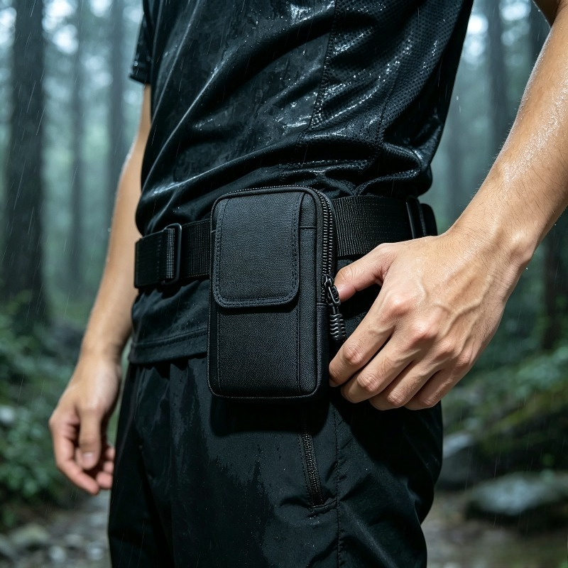 Black Multi-Functional Double-Layer Outdoor Tactical Belt Bag
