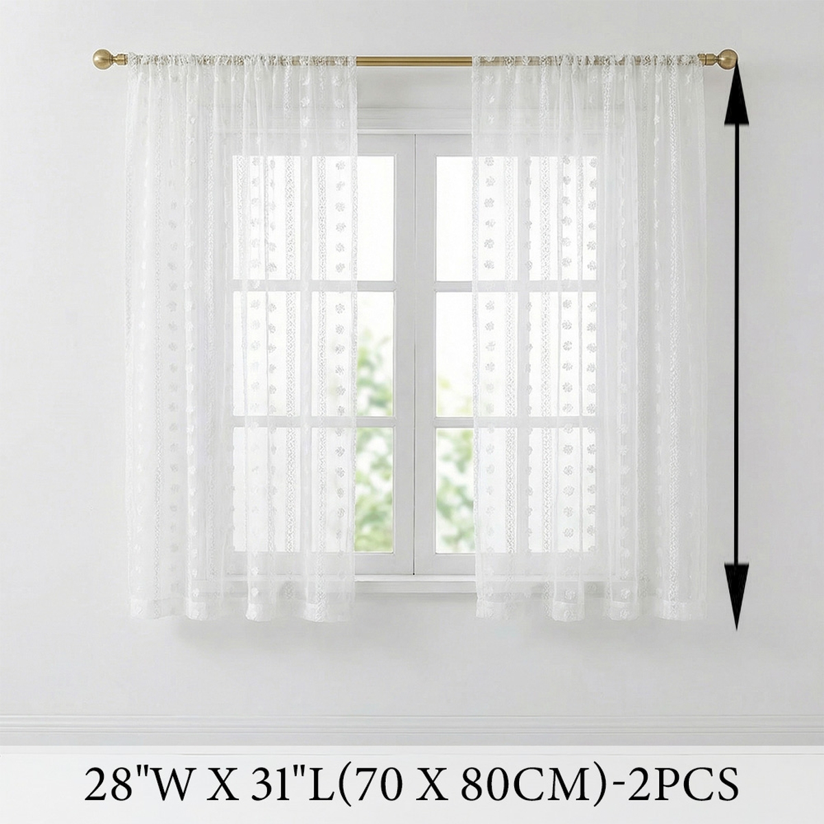 TEMU Lot de 2, rideaux américains Tufted Jacquard, Ourlet à passant, Légers et , Filtration de , Décoration d'intimité, aux plis, Lavable en machine,
