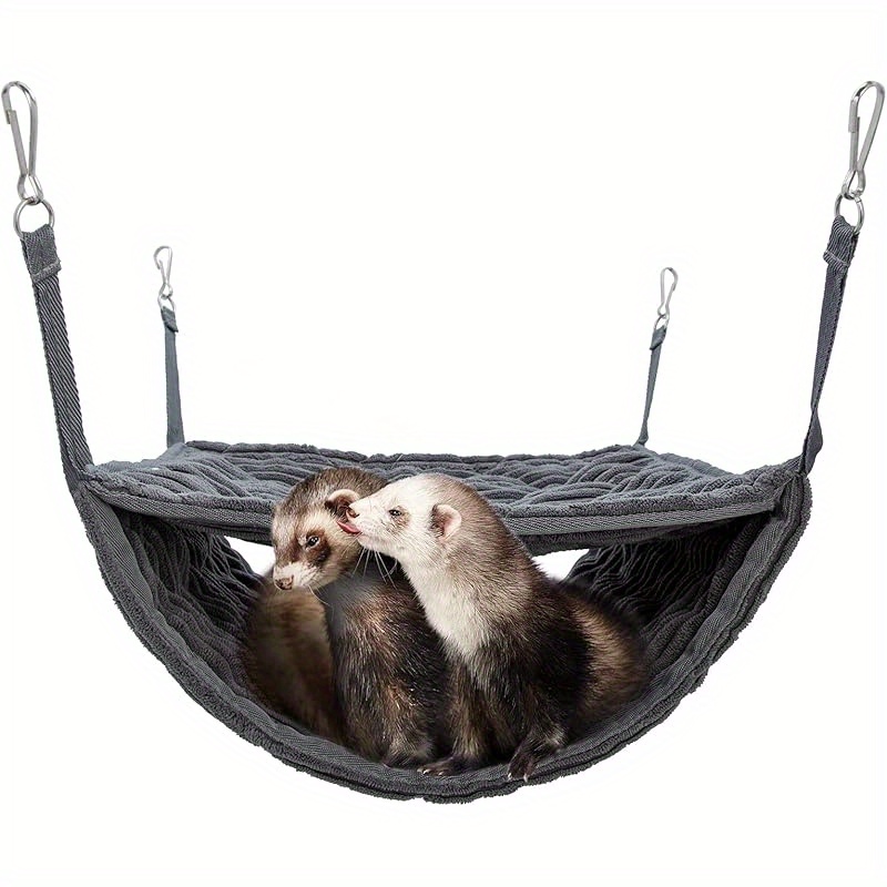 TEMU Luxury Double Decker Hammock Bed Suitable For Small Pets - Removable Hanging Cage Accessory With Soft Fabric, Detachable For Hamsters, Guinea