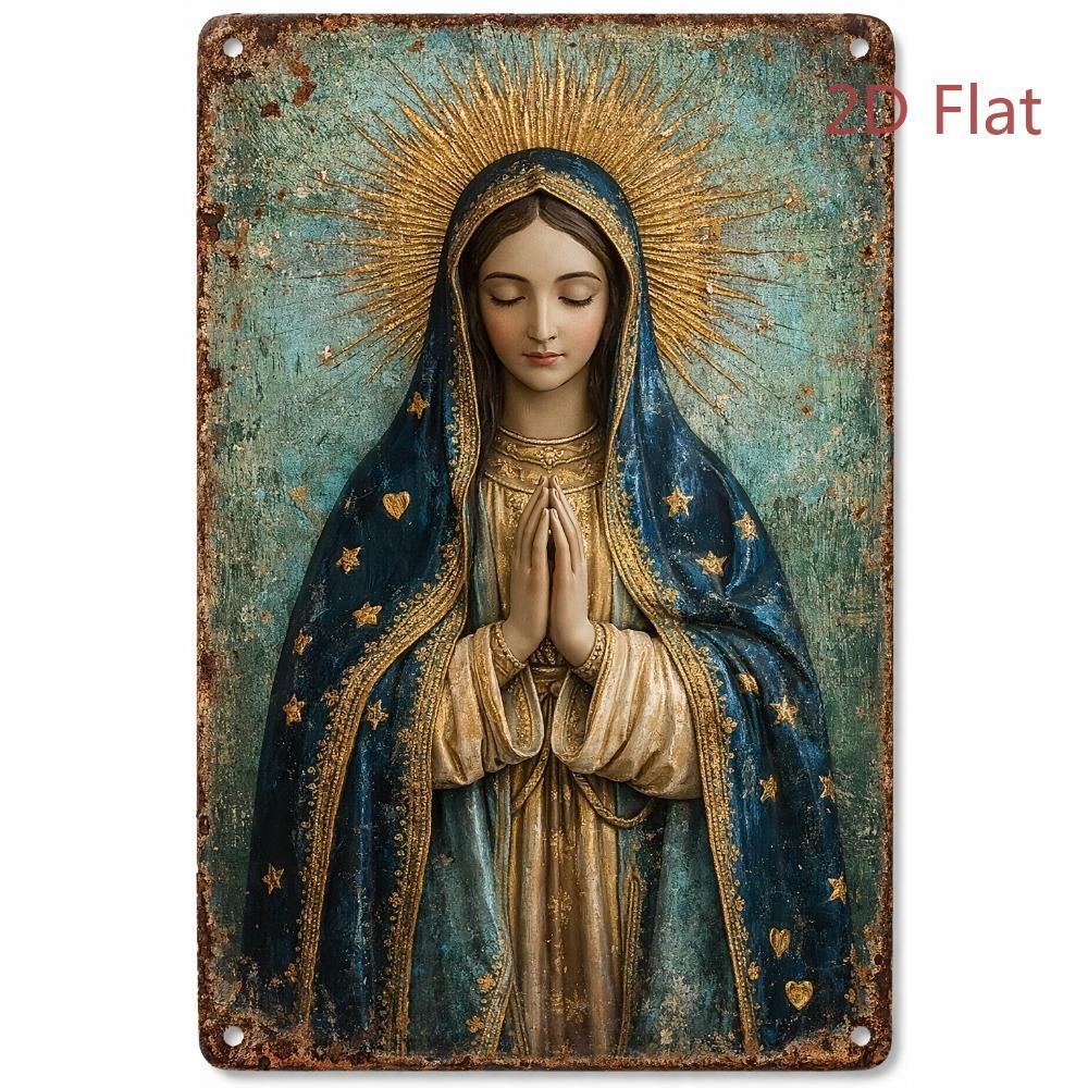 TEMU 2d Flat, Vintage Catholic Christian Wall Decor Suitable For Home Church Gift - Iron Religious Art Sign With Iconic Icon Panel, Classic Suitable