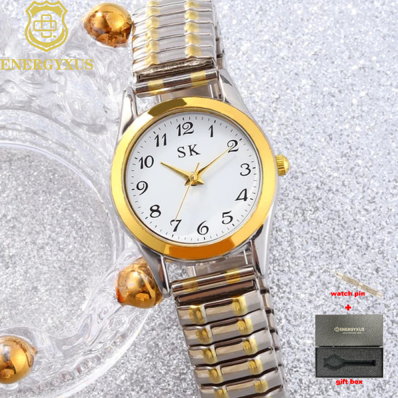 TEMU Elegant Retro Elastic Watches Classic Business Fashion Watches A Gift For Ones+gift Box
