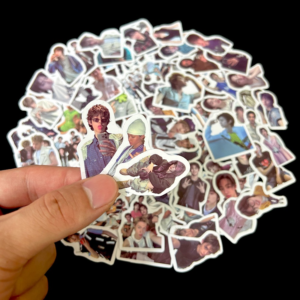 TEMU 100pcs Style Sticker Set, C-o-r-t-i-s Themed Creative Doodle Design, Individual Photos And Group Pictures—irregular Patterns, Self-adhesive