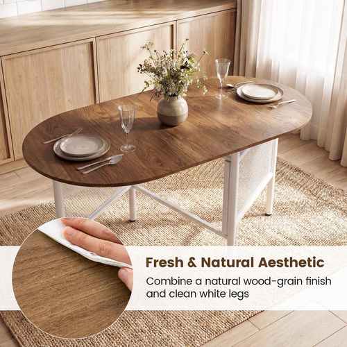 folding dining table 3in1 drop leaf kitchen counter height 6 8 people metal writing craft station bar oval
