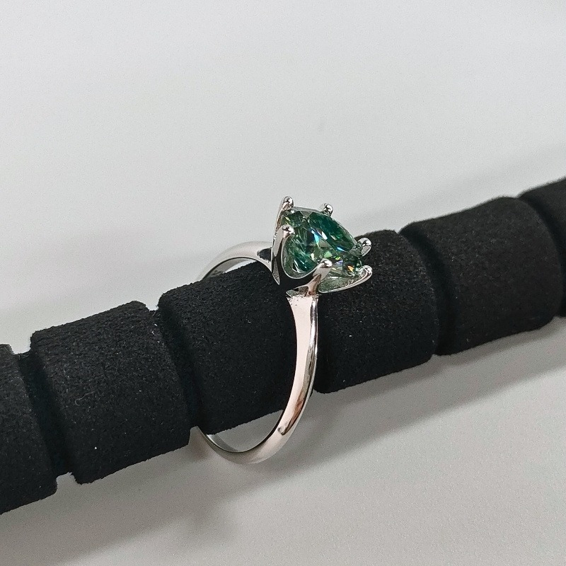 Women's 1/2/3 Carat Turquoise Synthetic Moissanite Ring in 925 Silver