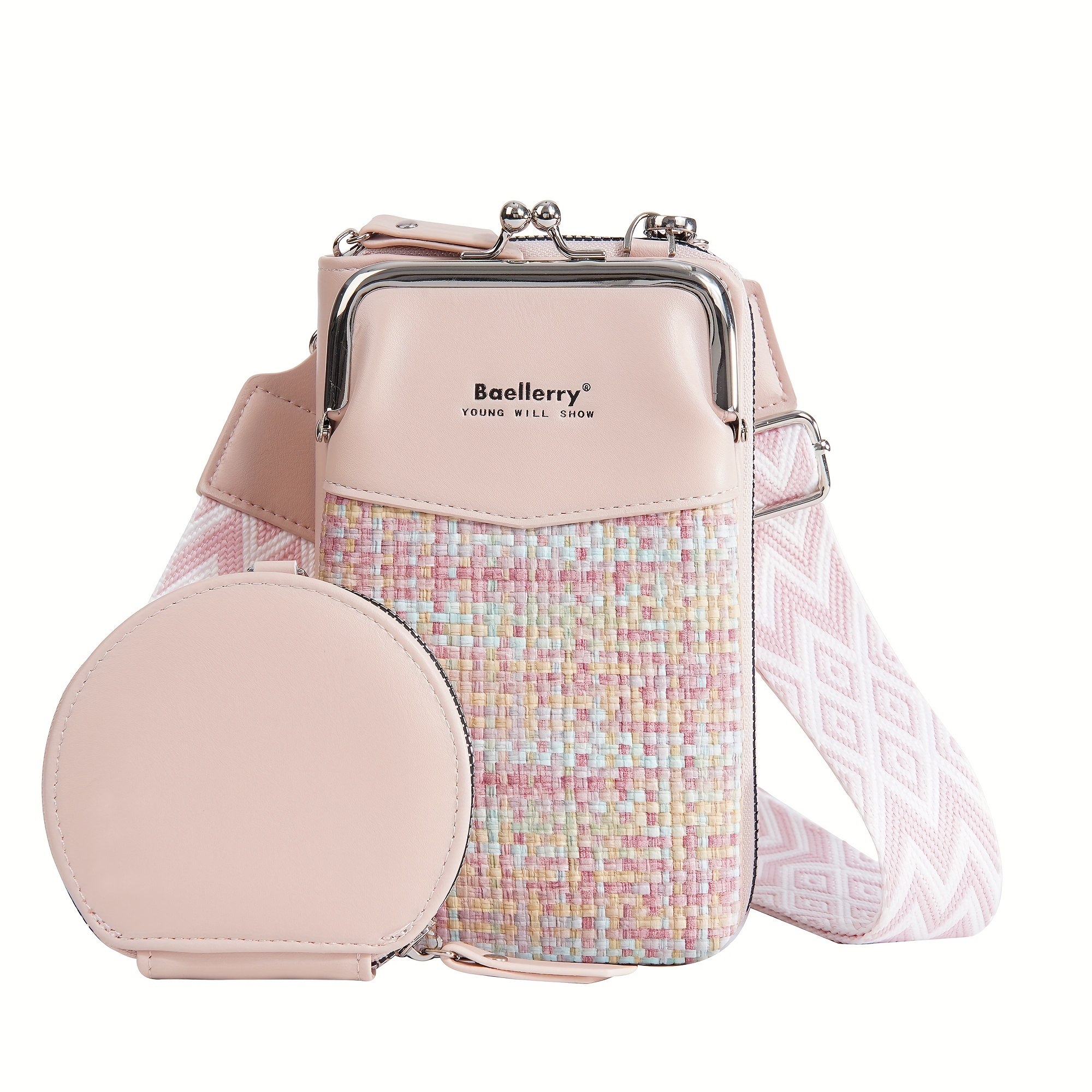 TEMU 's New Mini Women's Phone Bag Features Contrast , Fashionable Shoulder Bag With Ethnic Style Shoulder Strap, Versatile Crossbody Bag For Mother