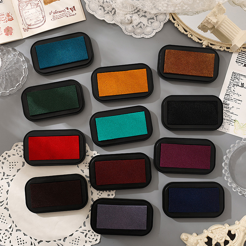 Fdit 24 Colors DIY Ink Pad Set - Small Colorful Stamp Ink Pads For Scrapbooking & Crafts (3x3cm Each)
