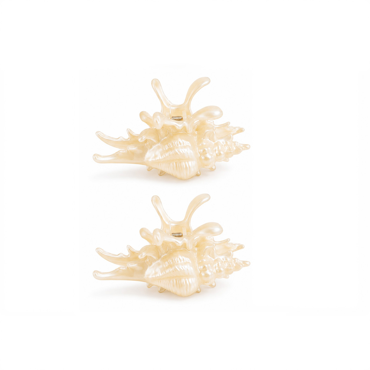 TEMU 2 pinzas para el pelo esenciales de conchas para vacaciones en , estilo Influencer Ins, de playa, pinzas de garra versátiles 3D, diseño 3D de
