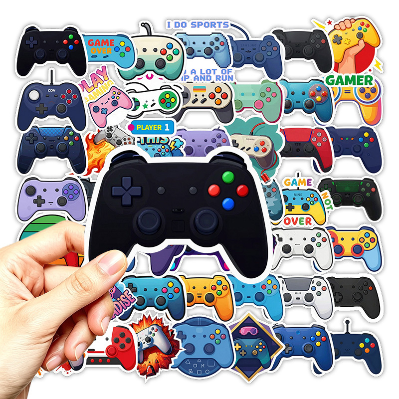 TEMU 50pcs Video Game Controller Stickers. Bike Decals. Bike Gear Stickers. For Journal. Phone Case. Luggage. Laptop. Guitar. Skateboard. Backpack.