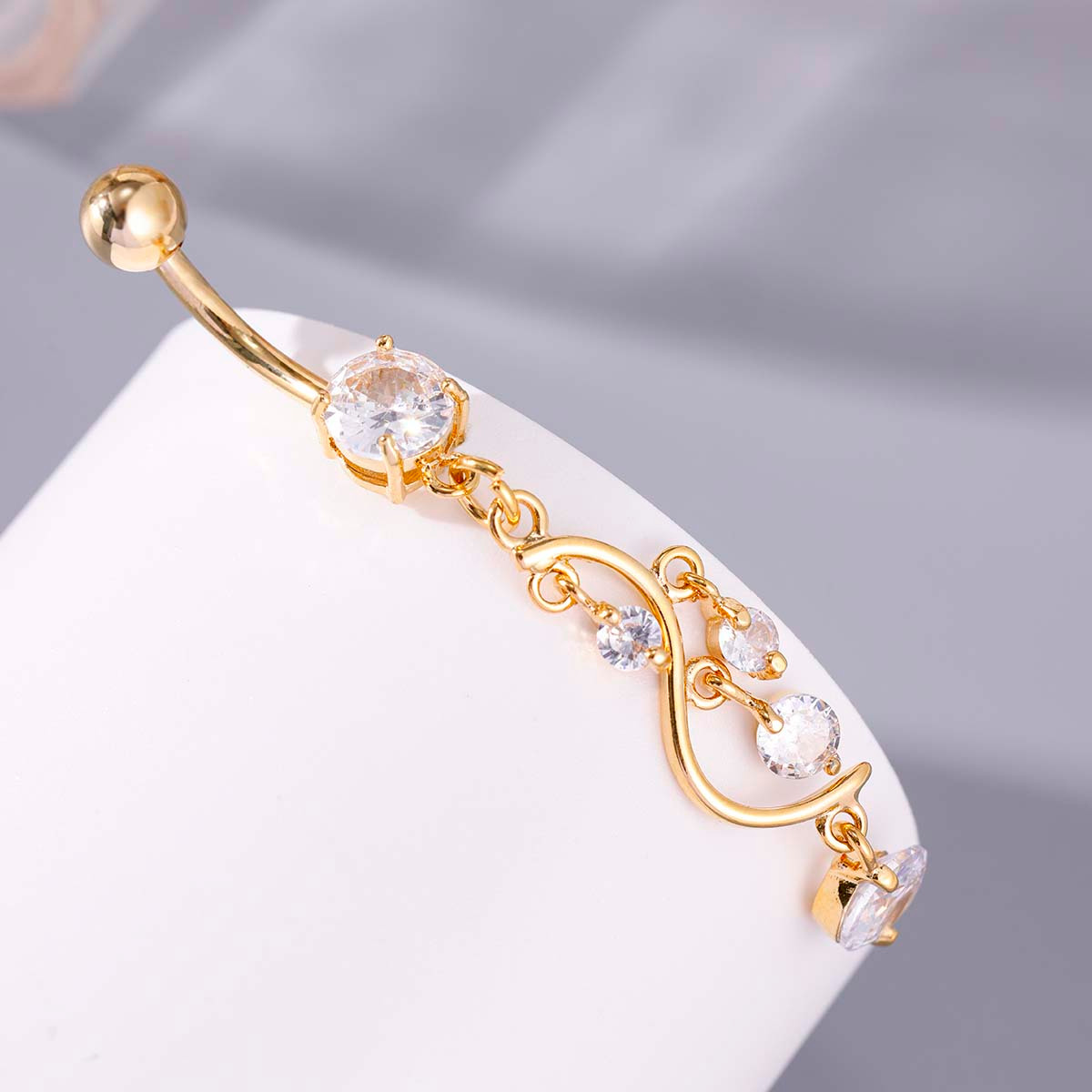 TEMU 1pc Of Women' Polycrystalline Curved Hook Nail Rod, An Elegant Hanging Body Accessory Suitable For Daily Wear And Parties