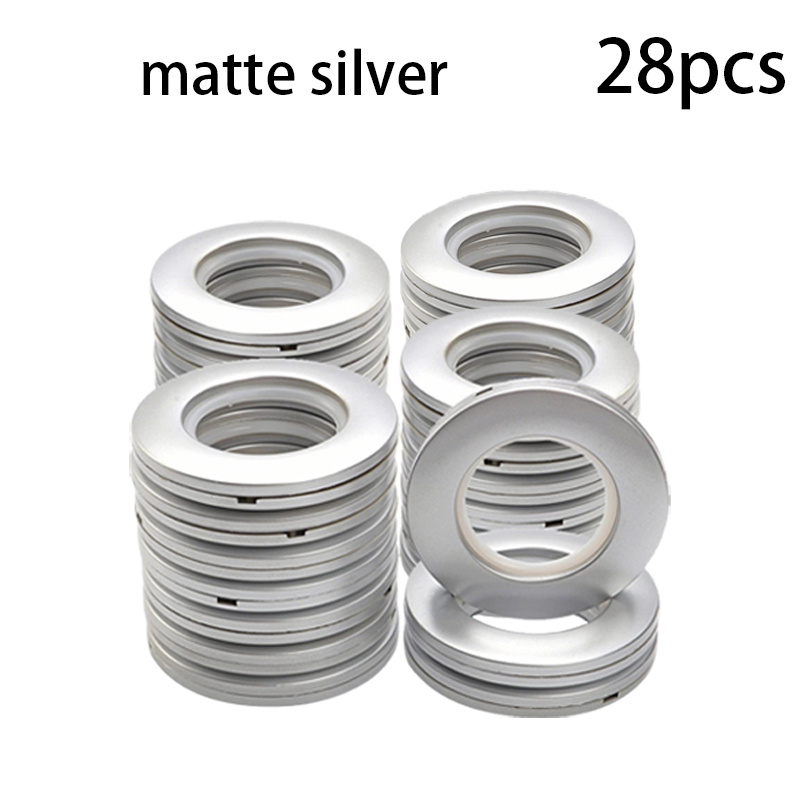 Image of 28 Silent Curtain Rings, Roman Ring Eyes, Suitable For Window Installation In Living Rooms, Bedrooms, Bathrooms, Offices, And Hotels.