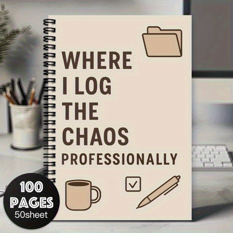 TEMU 1pc Funny Spiral Round Notebook, Humorous And Log For Work And Meetings