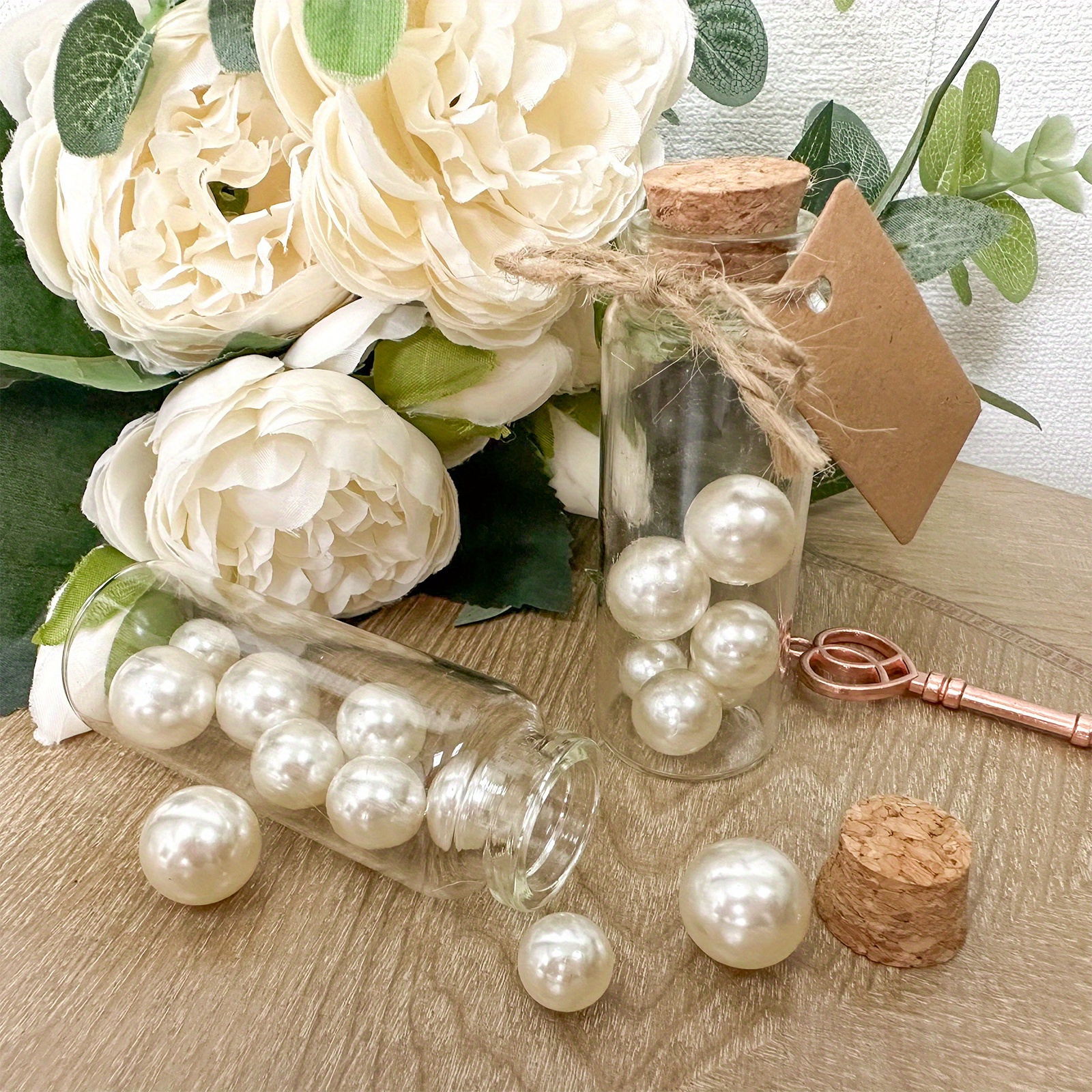 Bouteilles De Vœux En Verre Transparent Avec Bouchon, 10 Pièces