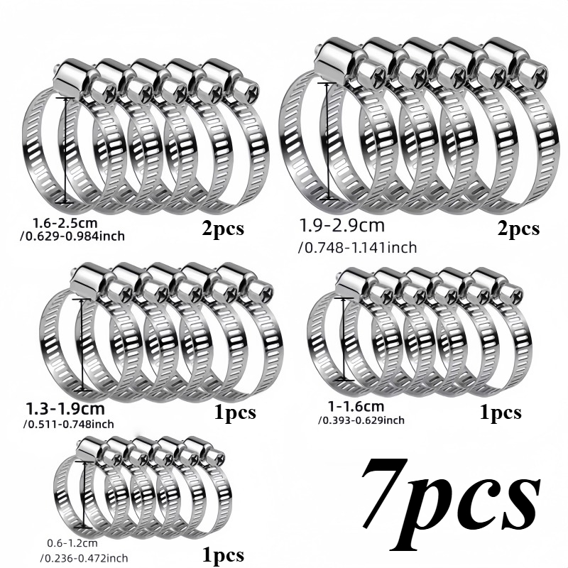 TEMU Kit combinato multimisura, stringitubo regolabili da 1/4 di pollice a 1-1/8 di pollice (6-29mm), bullone a T, design a tubo a , per stringitubo