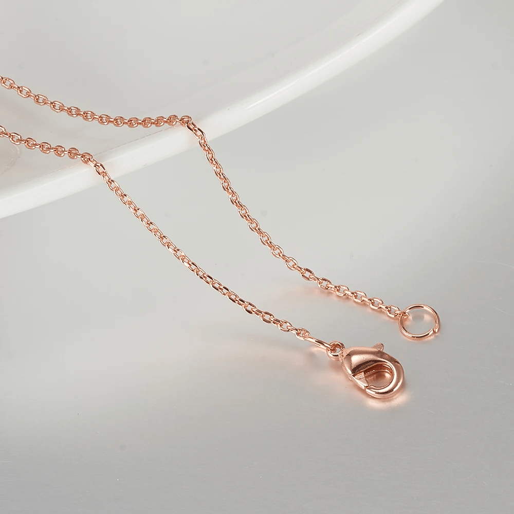 Women's Simple Rose Golden "O" Collarbone Chain Necklace
