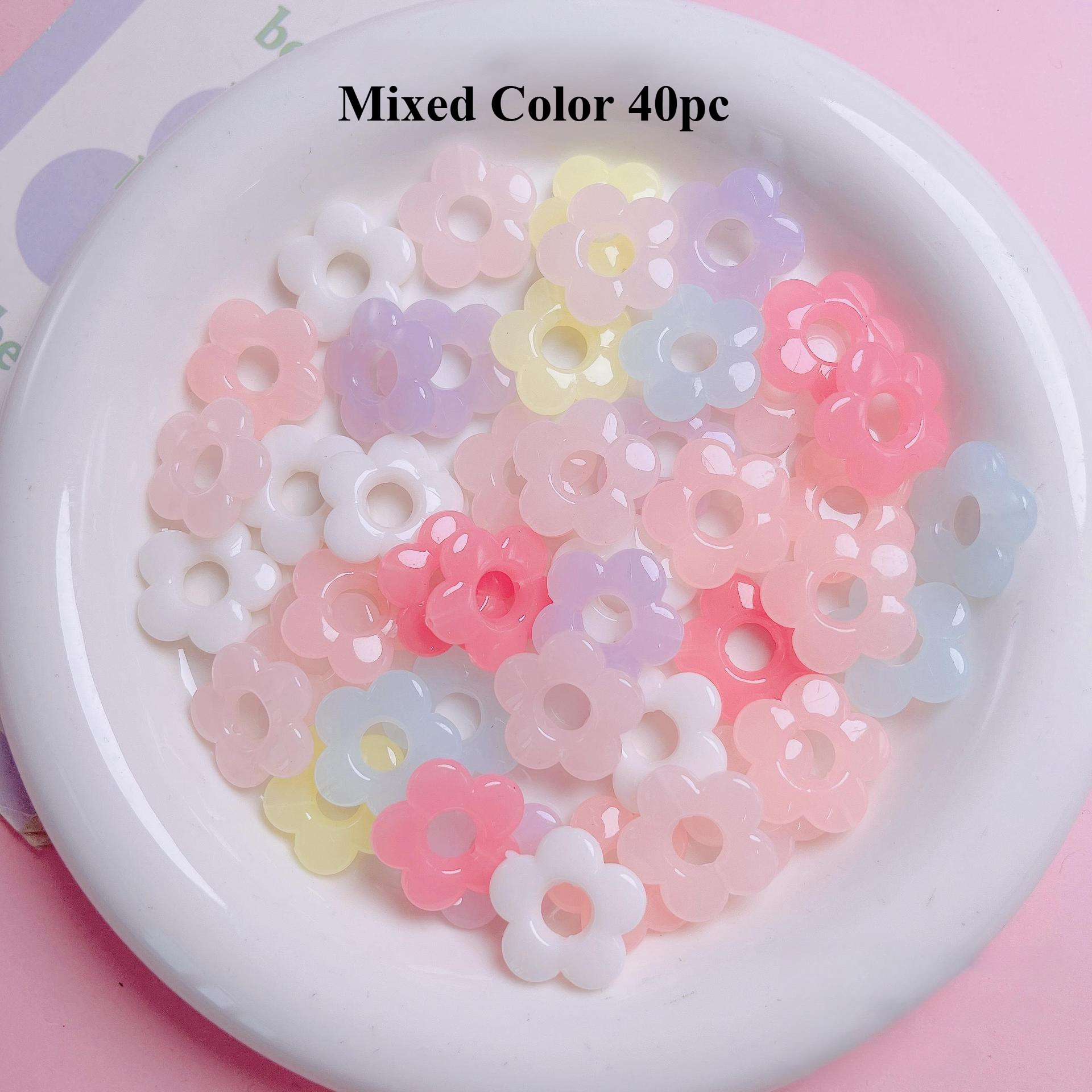 TEMU Set Of 40 Colorful Transparent Acrylic Beads, Each 18mm, Jewelry Such As Necklaces And Bracelets