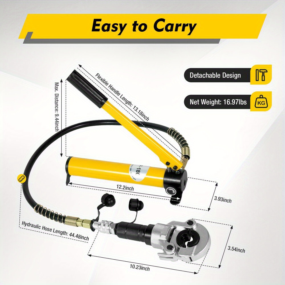 360° 6t V-th Contour Copper Pipe Radial Press Hand Tools Hydraulic Crimping Pliers