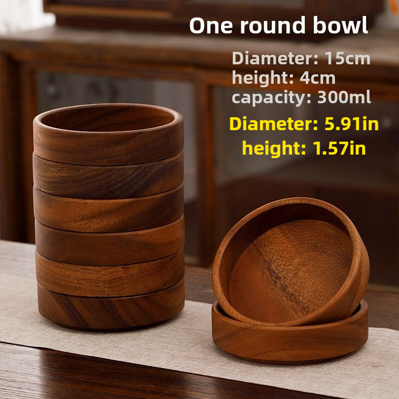 TEMU 1pc Square Walnut Wood Nut Box Stackable Fireplace Snack Plate Dried Fruit Plate Small Tray