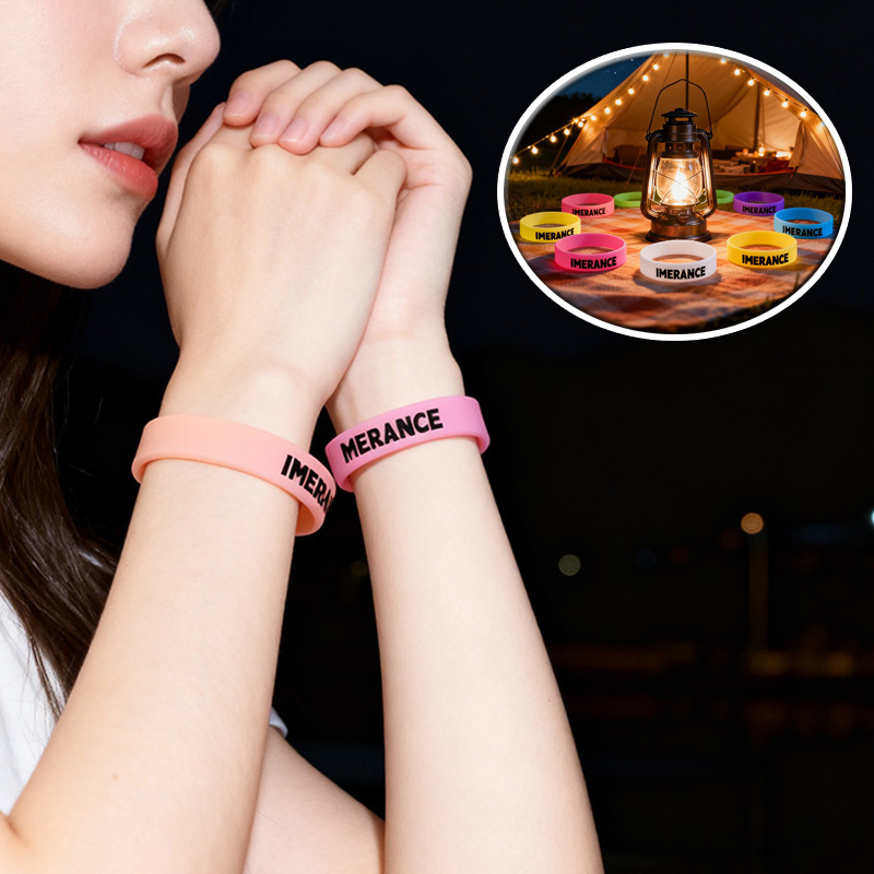 75pc Glow-in-the-Dark Silicone Wristbands, Customisable
