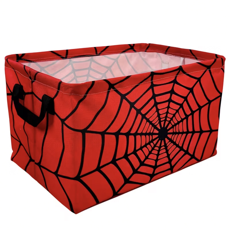 TEMU 1pc Red Web Storage Basket, Empty Gift Basket Foldable Cube Storage Box, Open Shelf Storage Basket, Suitable For Clothing, Bedroom Home