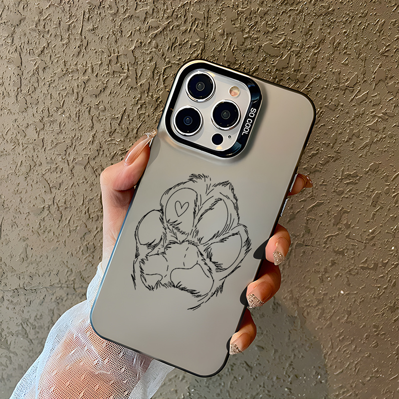 TEMU Custodia per telefono - cover con stampa di cane per iPhone 16 Pro Max, compatibile con modelli 11, 15, 14, 13 e 12 Pro . Cover antiurto nere e