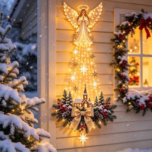 item picture 2d acrylic christmas lighted nativity manger scene wall decor warm white fairy lights with holy family pinecones bow for wall porch entryway living room battery not included 2d flat