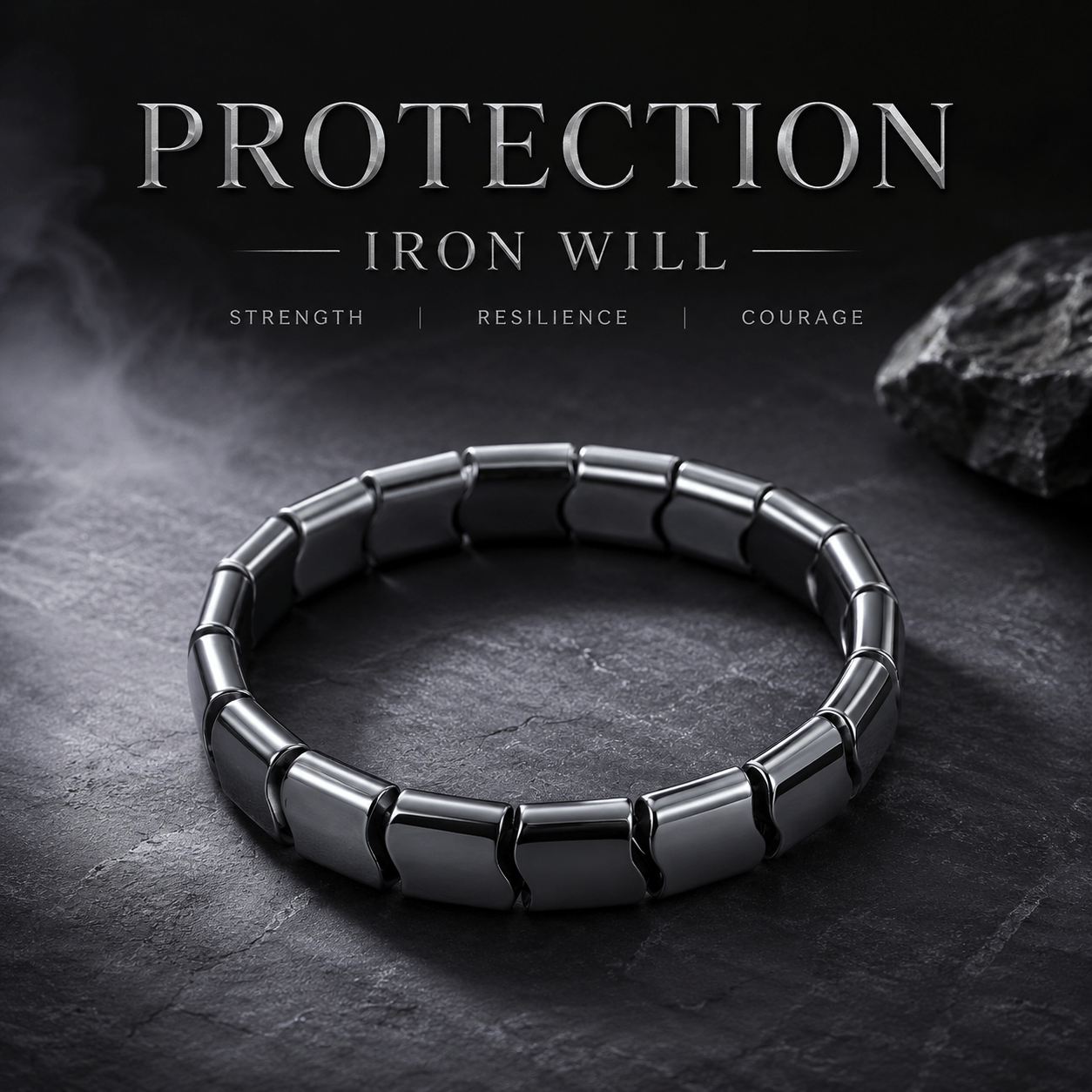 Natural Hematite Guardian Bracelet, Inspirational Gift