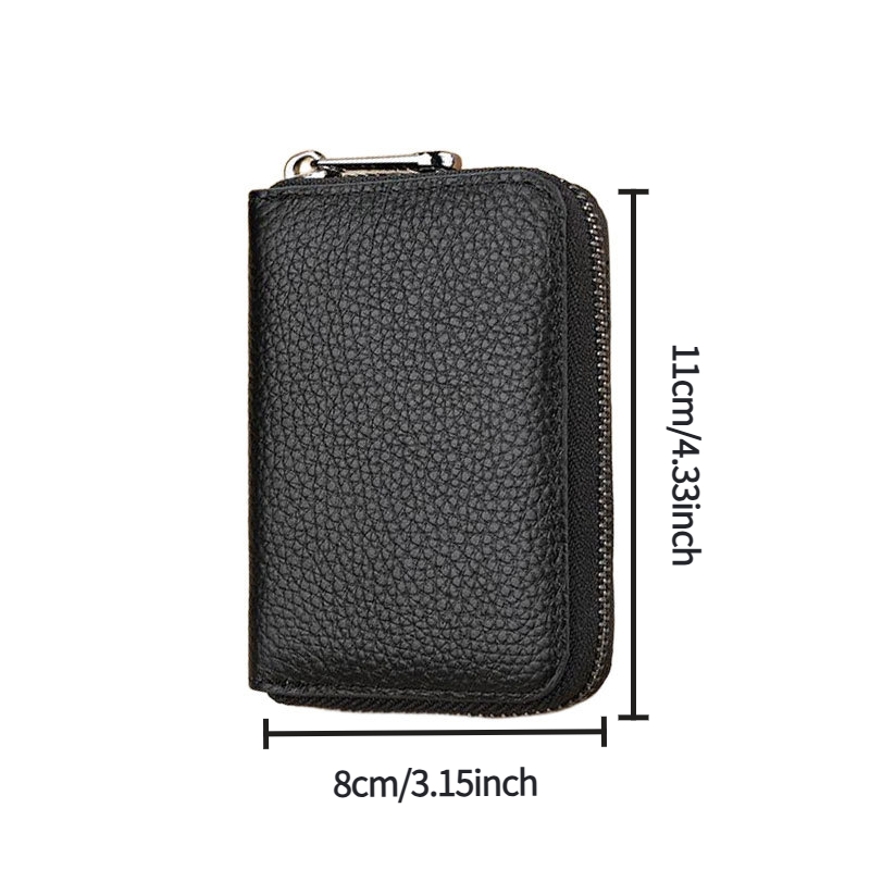 TEMU Portefeuille -Vol avec Blocage RFID pour Hommes et Femmes - Porte-Cartes Zippé avec RFID, Organisateur de Documents de Voyage Sécurisé, Étui