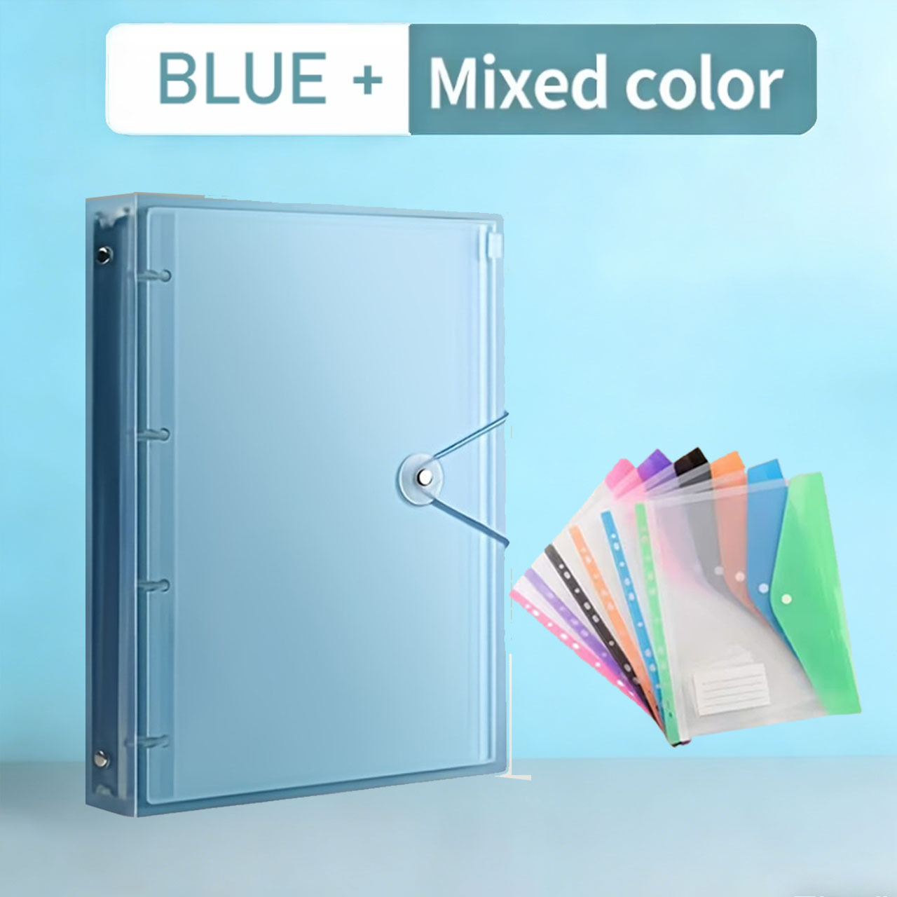 TEMU Set da 7 pezzi, 1 raccoglitore a fogli mobili PP resistente formato A4 e 6 pezzi di colori casuali, raccoglitore a fogli mobili formato A4 a 11