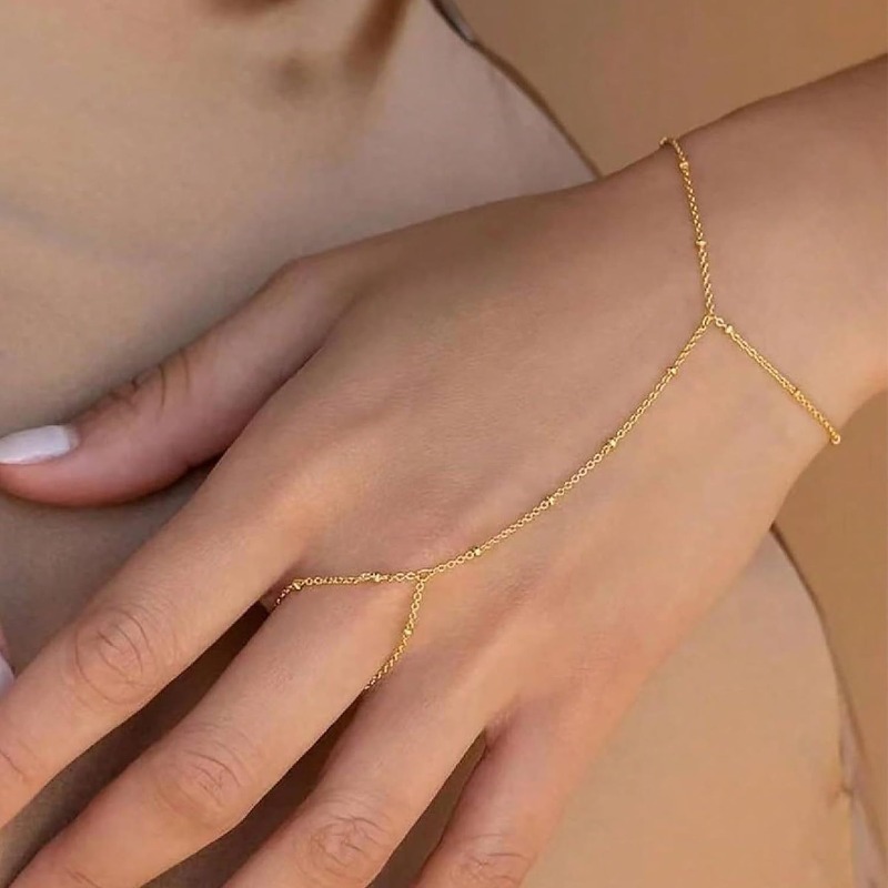 Hand Chain Link with Finger Ring Bracelet, Waterproof
