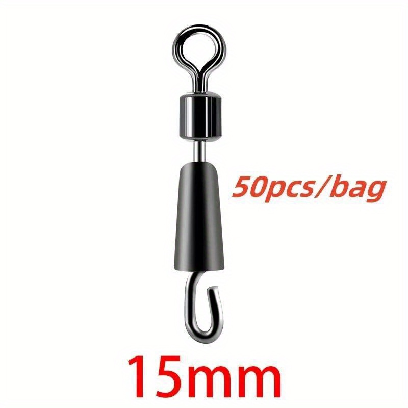 Image of 50pcs 0.55/0.59/0.63inch Carp Fishing Quick Change Feeder Swivels Method Feeder Fishing Additions Swivel Snaps For Carp Fishing Tackle Connector