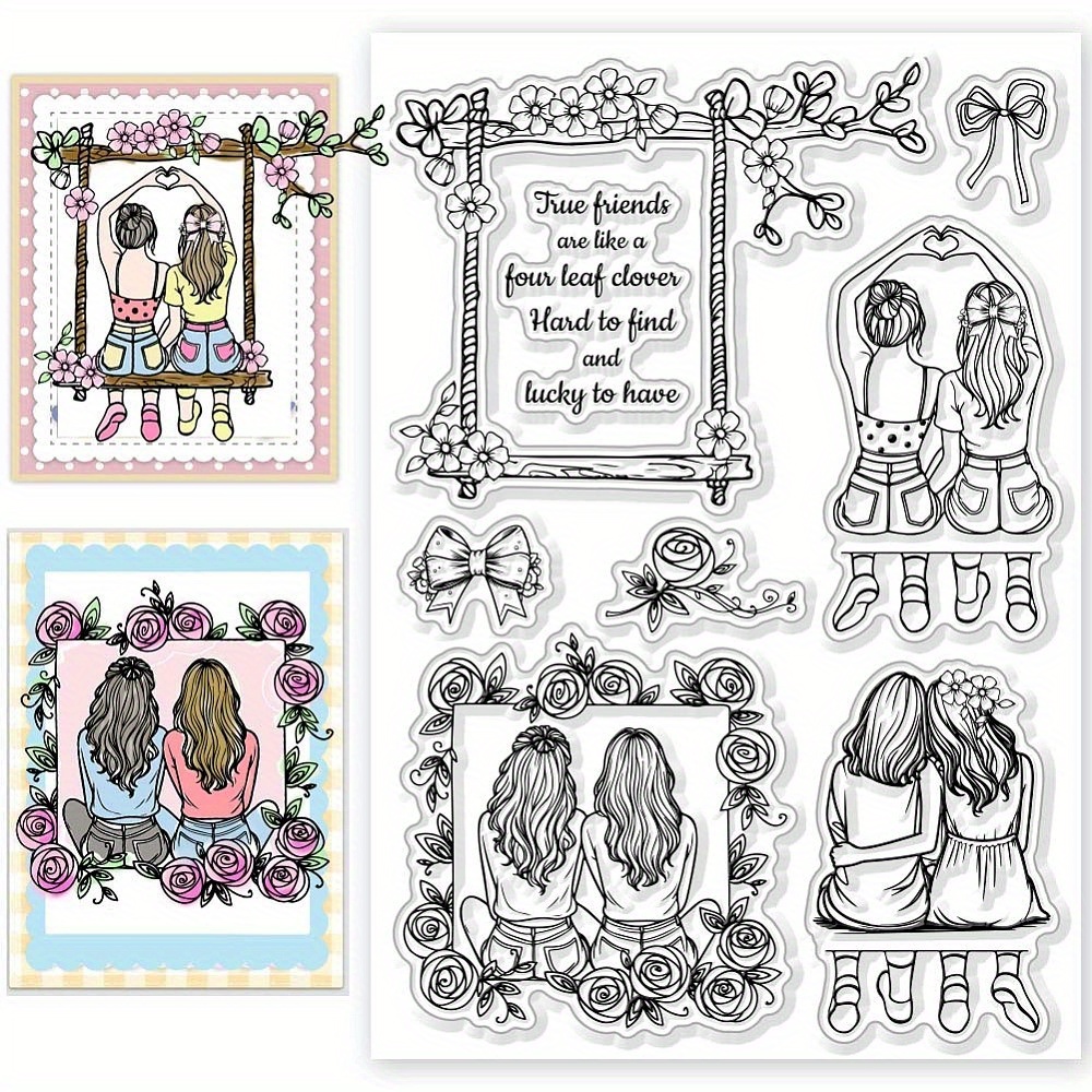 TEMU 1 vel PVC Plastic Doorzichtige Stempels voor Scrapbooking Fotoalbum en Kaarten Maken Menselijke 160x110mm Knutselbenodigdheden Stickers