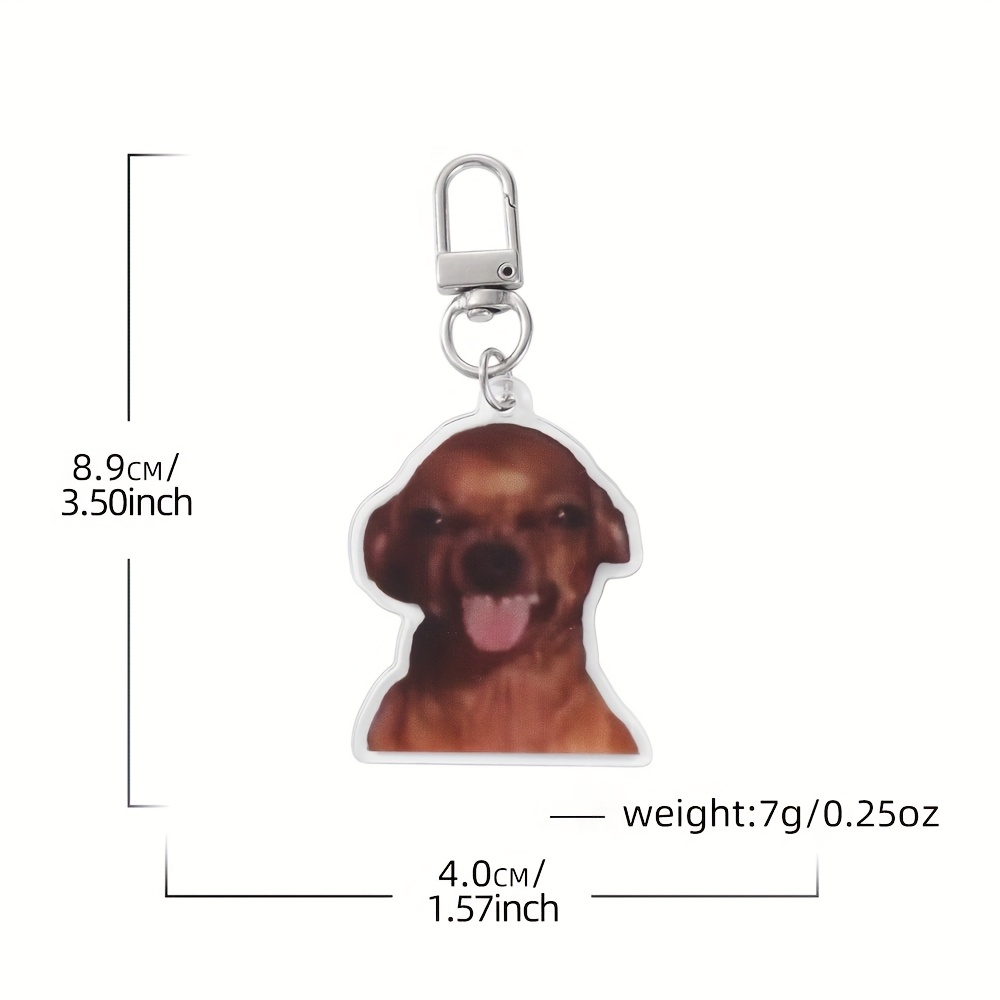 Cute Acrylic Keychain, Fierce Dog Shape Pendant