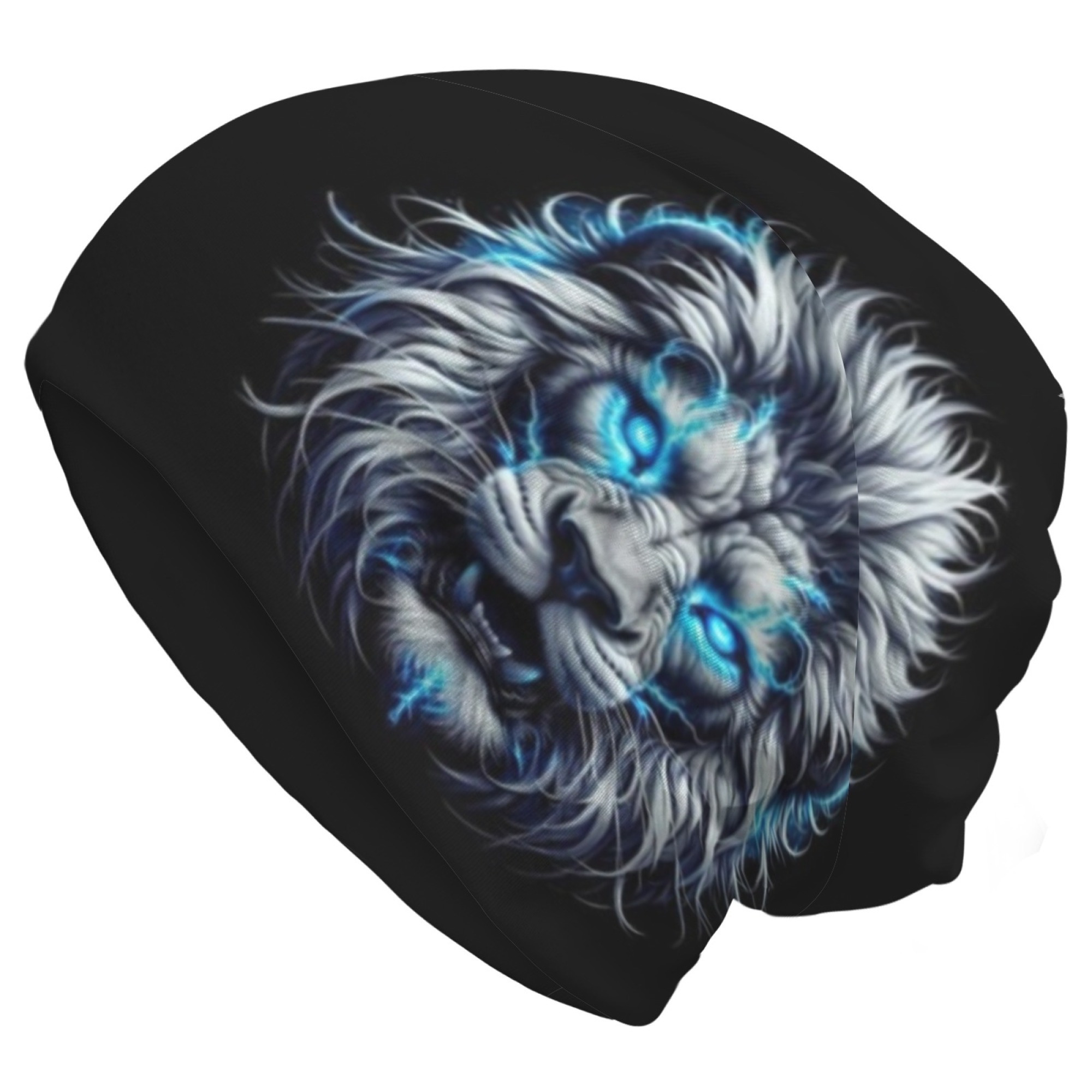 

Unisex Lion Graphic Beanie, Casual Knit Fabric Hat, Soft, Lightweight, Sports & Fashion Style, Polyester 90%, Spandex 10%