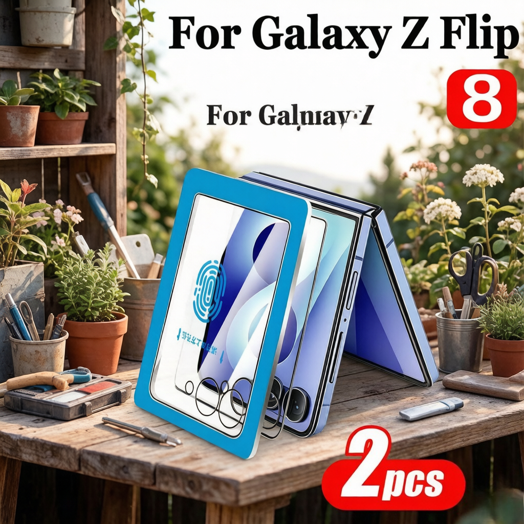 TEMU 2pcs Transparent Front Screen Protectors For Smartphones, , Scratch Protection, For Z Flip 8/7/6/5, New Phone Stickers, Daily Gifts For