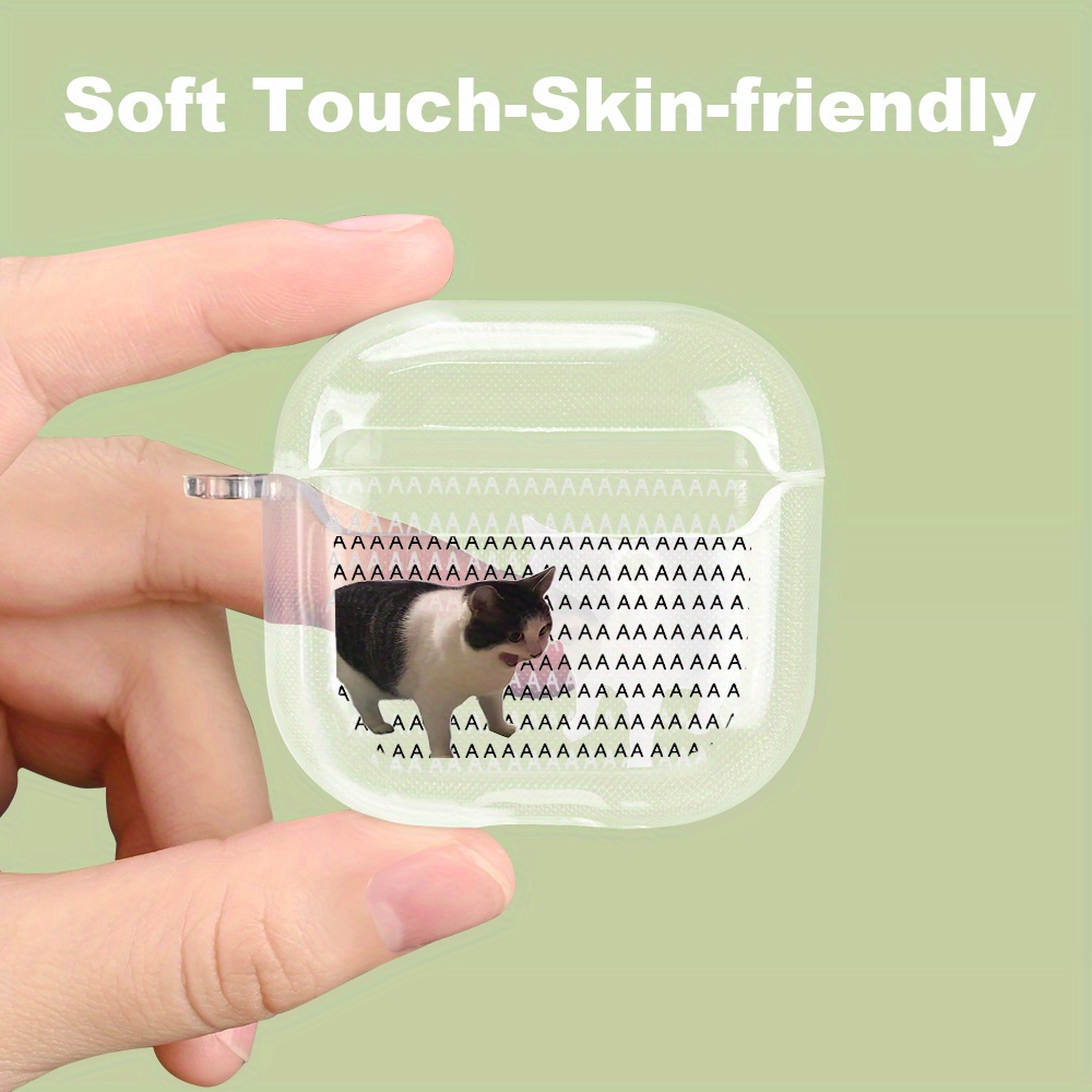 TEMU Custodia per auricolari con un design e di gattini, realizzata in plastica resistente e durevole. un cordino anti-smarrimento e 癡 adatta sia per