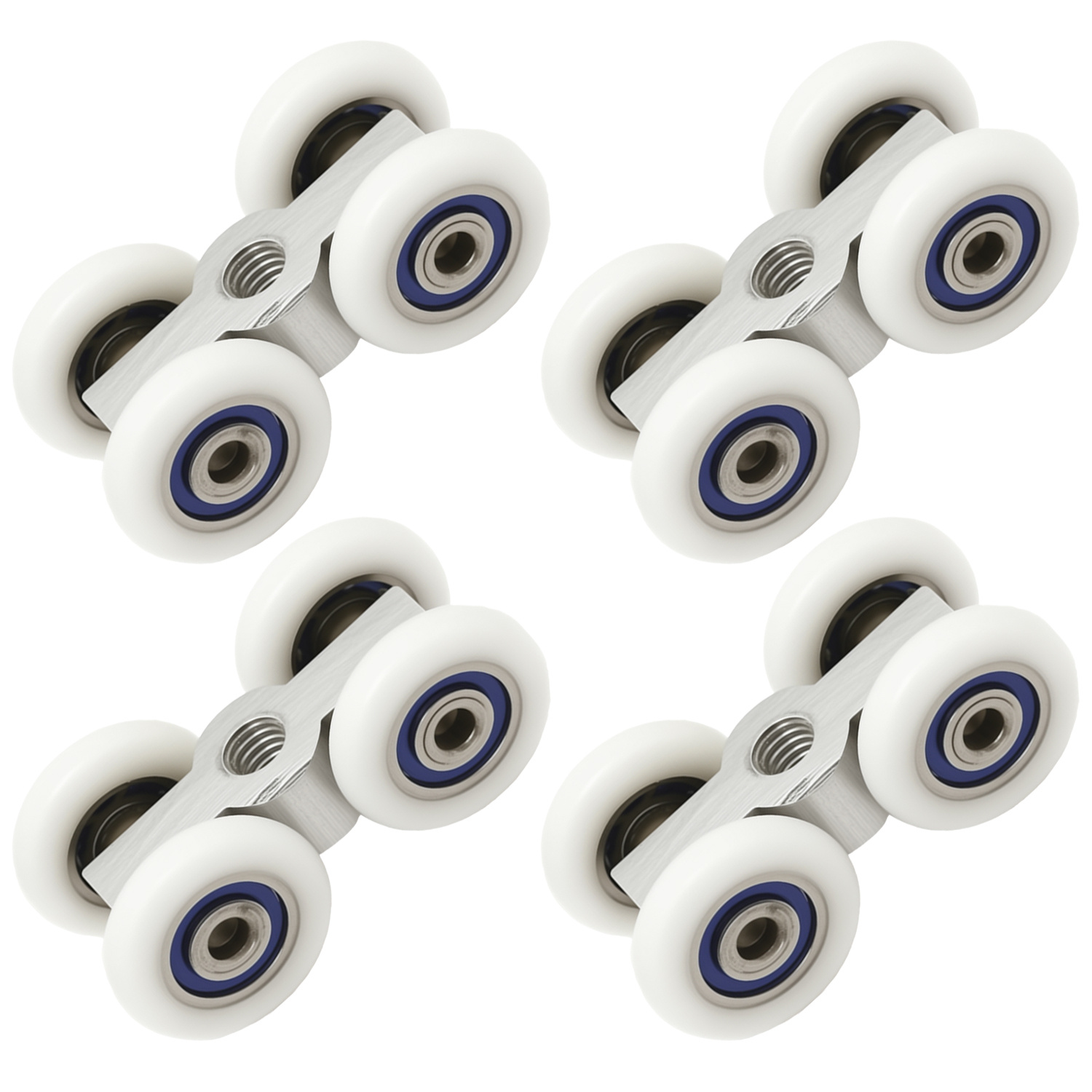 TEMU 4pcs Door Roller Set Pulley Hardware Furniture Hardware Wheel Hanging Sliding Roller, 4-wheel Suspension Hardware Additions For