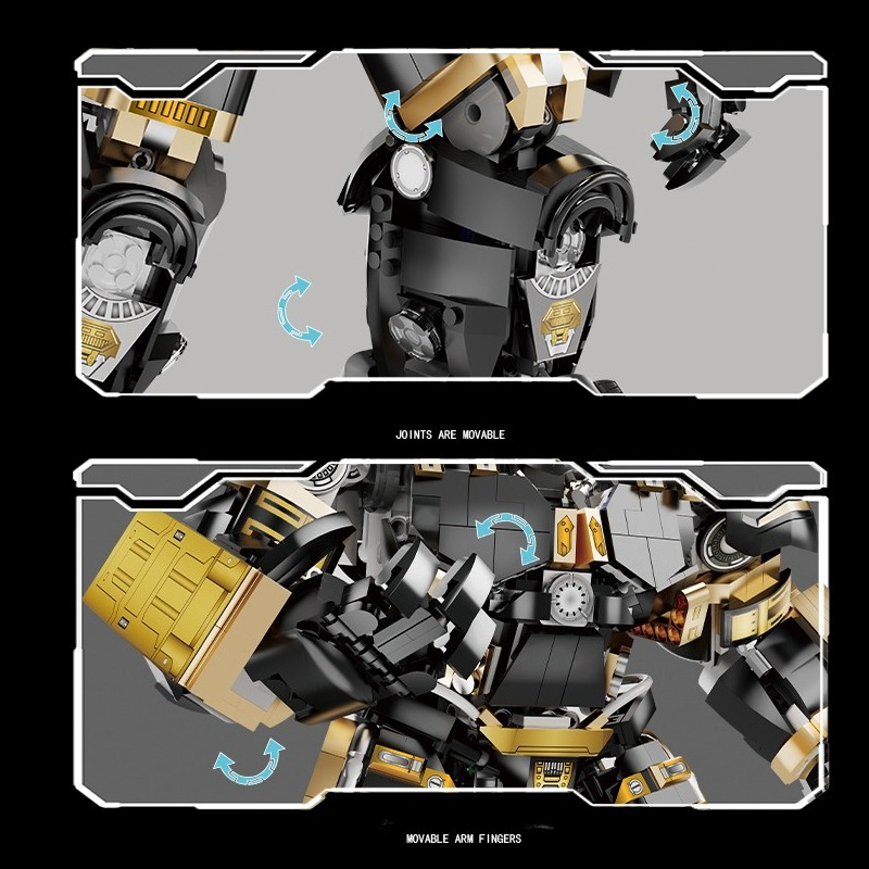 Golden Mecha Building Set, 2348pcs High-Difficulty Kit