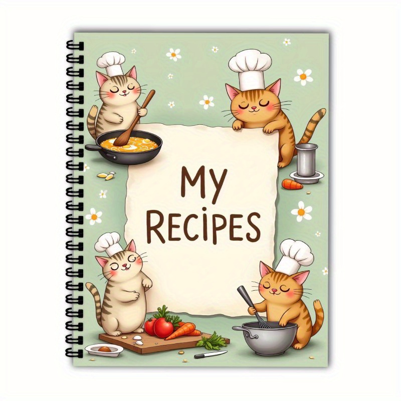 TEMU 1set, 100 Pages, A5 Recipe Spiral Notebook, Recipe Journal, Blank Personal Recipe Notebook With Spiral Twin-wire Binding, Suitable For , Cooks