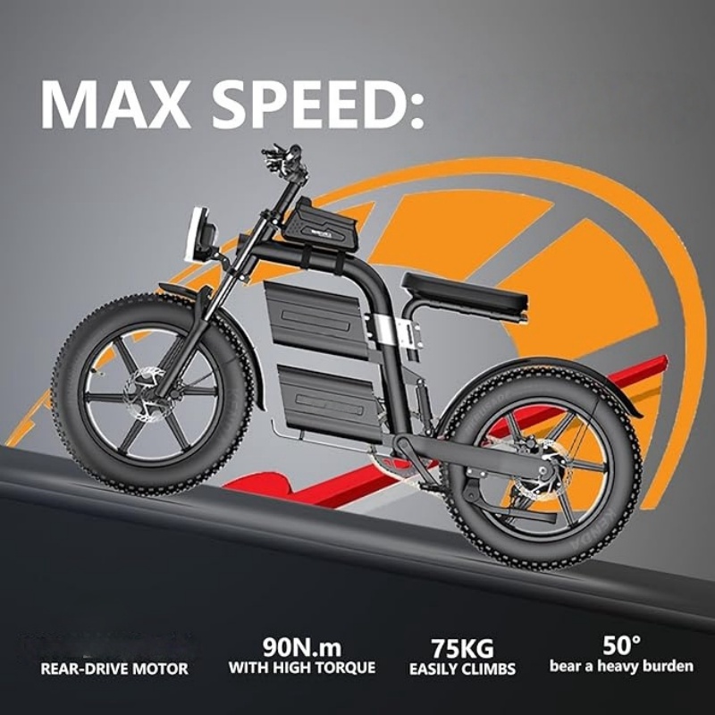 20inch Electric Bike for Adults, 101 Miles 20MPH Fast E Bike for Men, Tire Ebike for Adults Electric with 60V 2400WH Removable Battery, ON Off Road EBicycle with Brake Light, Electric Bike for Men, Electric Bike Foldable, Commuter Ebike