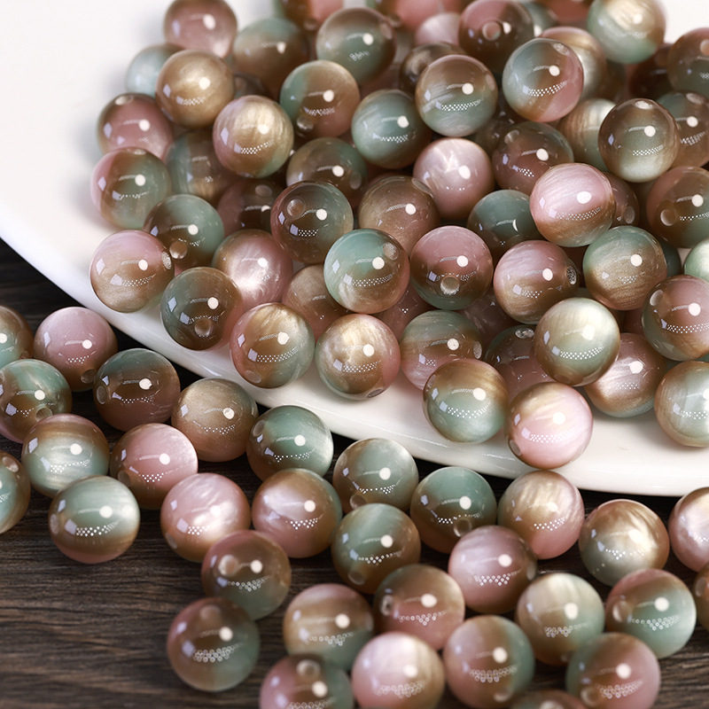 50pcs EFREY Resin Cat Eye Beads for Jewelry Making